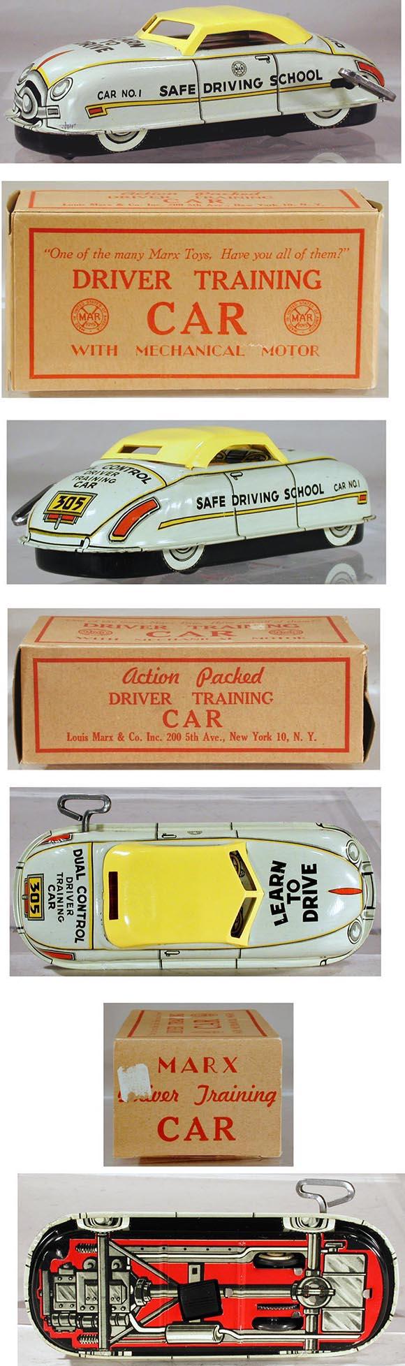 c.1950 Marx, Driver Training Car (Yellow Roof) in Original Box